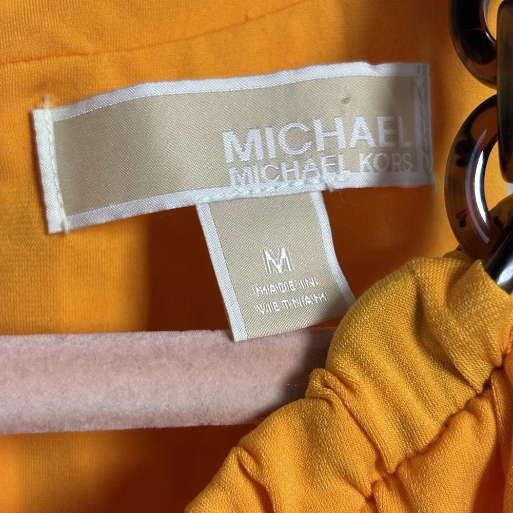 Michael Michael Kors Womens‎ Top Size M Yellow Tank Blouse Tortoise Chain Strap